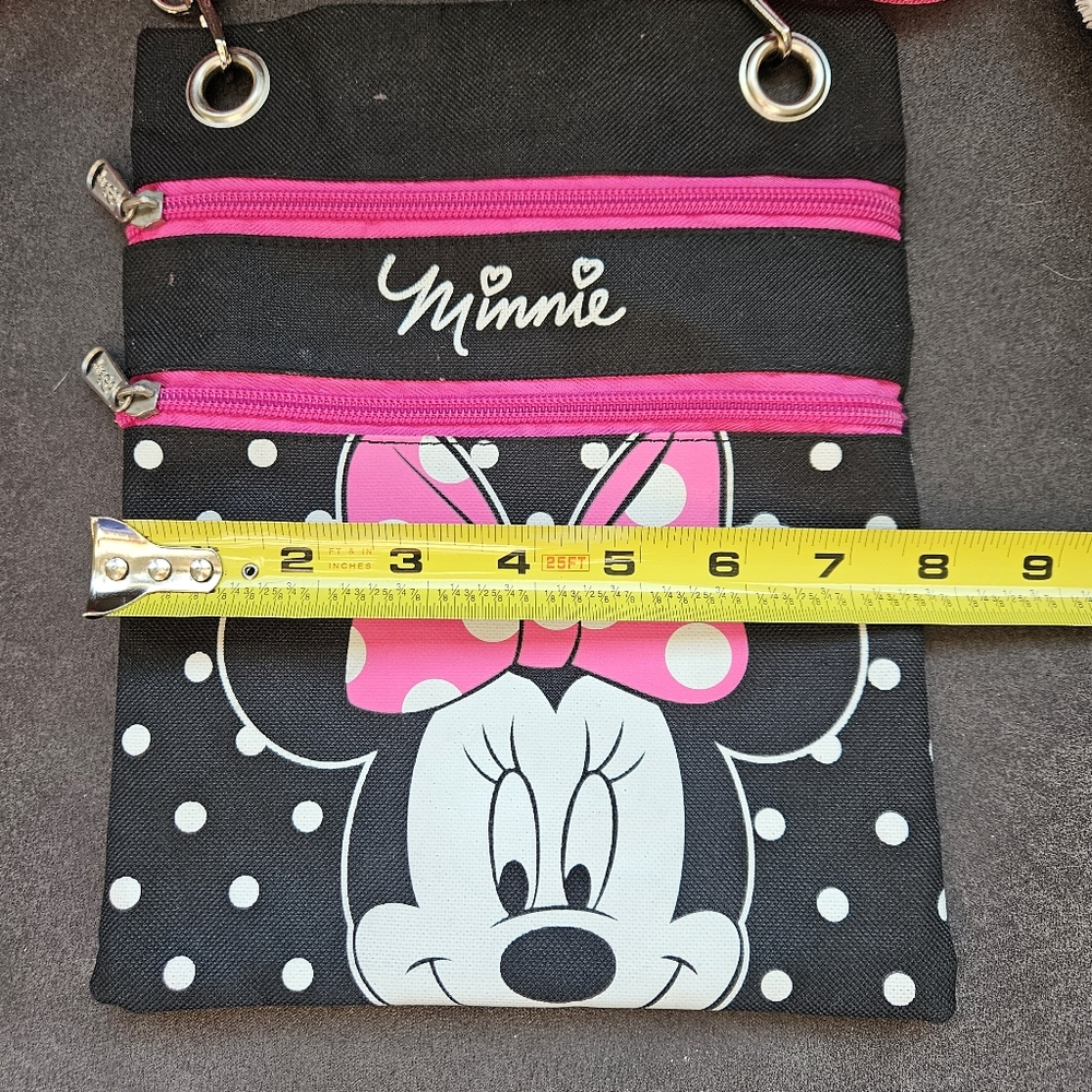 Minnie Mouse Black and Pink Crossbody Bag - Adjustable Strap - Picture 5 of 6